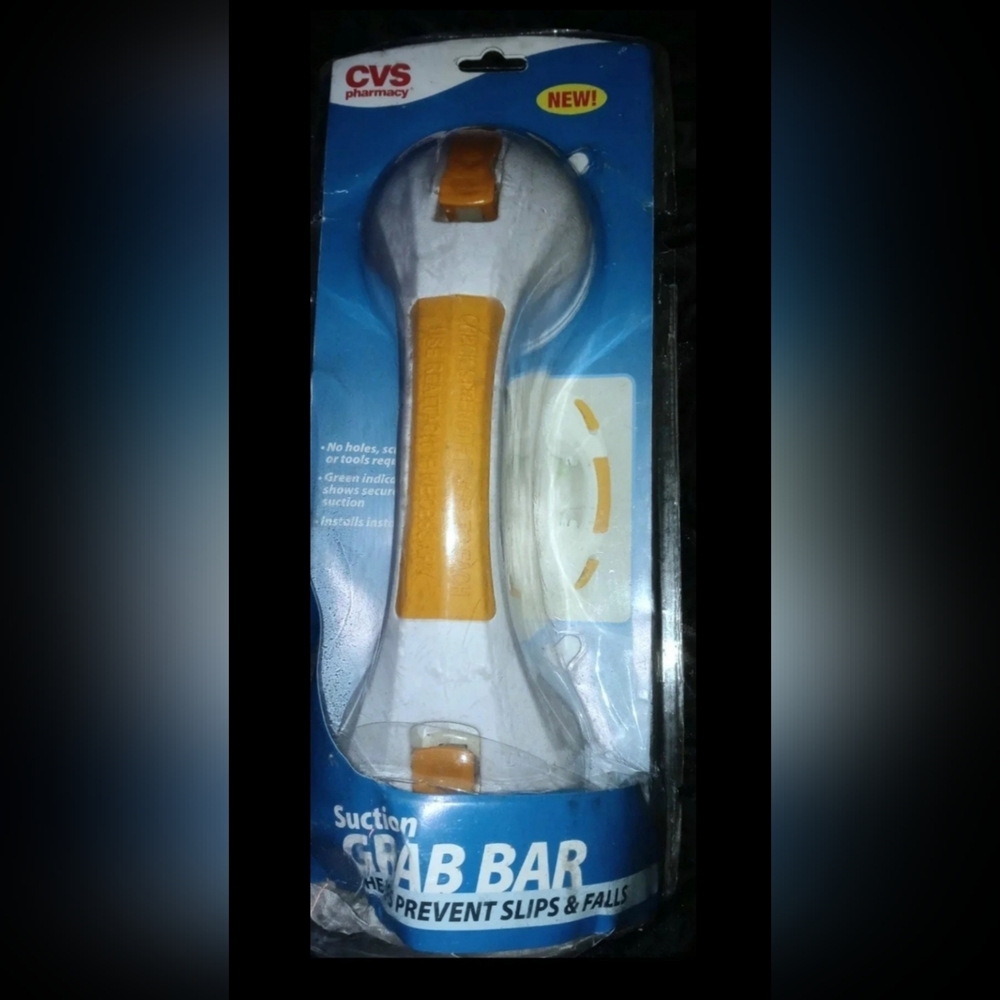 NWT White & Orange CVS Health Suction Assist Grab Bar for Shower